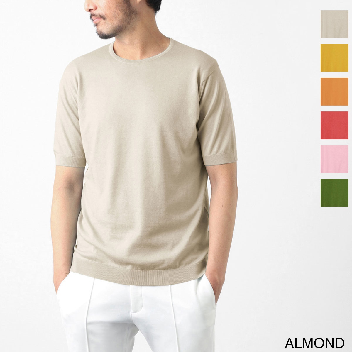 JOHN SMEDLEY ジョンスメドレー クルーネック半袖ニット/BELDEN シー