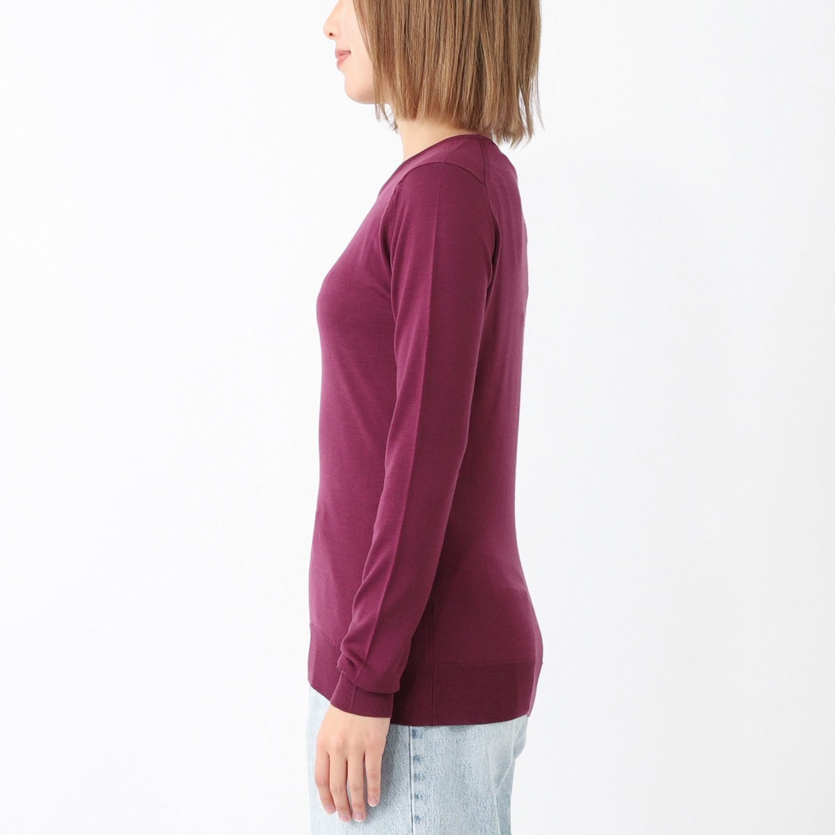 JOHN SMEDLEY ジョンスメドレー クルーネックセーター/GERANIUM エクストラファインメリノウール 30ゲージ SLIM FIT レディース