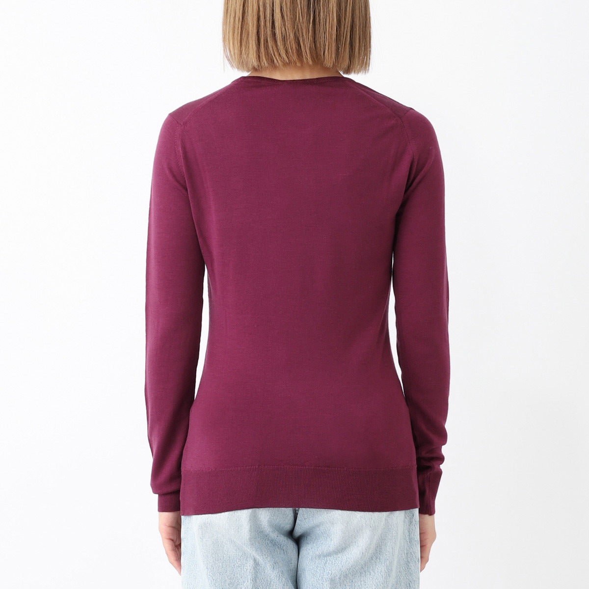 JOHN SMEDLEY ジョンスメドレー クルーネックセーター/GERANIUM エクストラファインメリノウール 30ゲージ SLIM FIT レディース