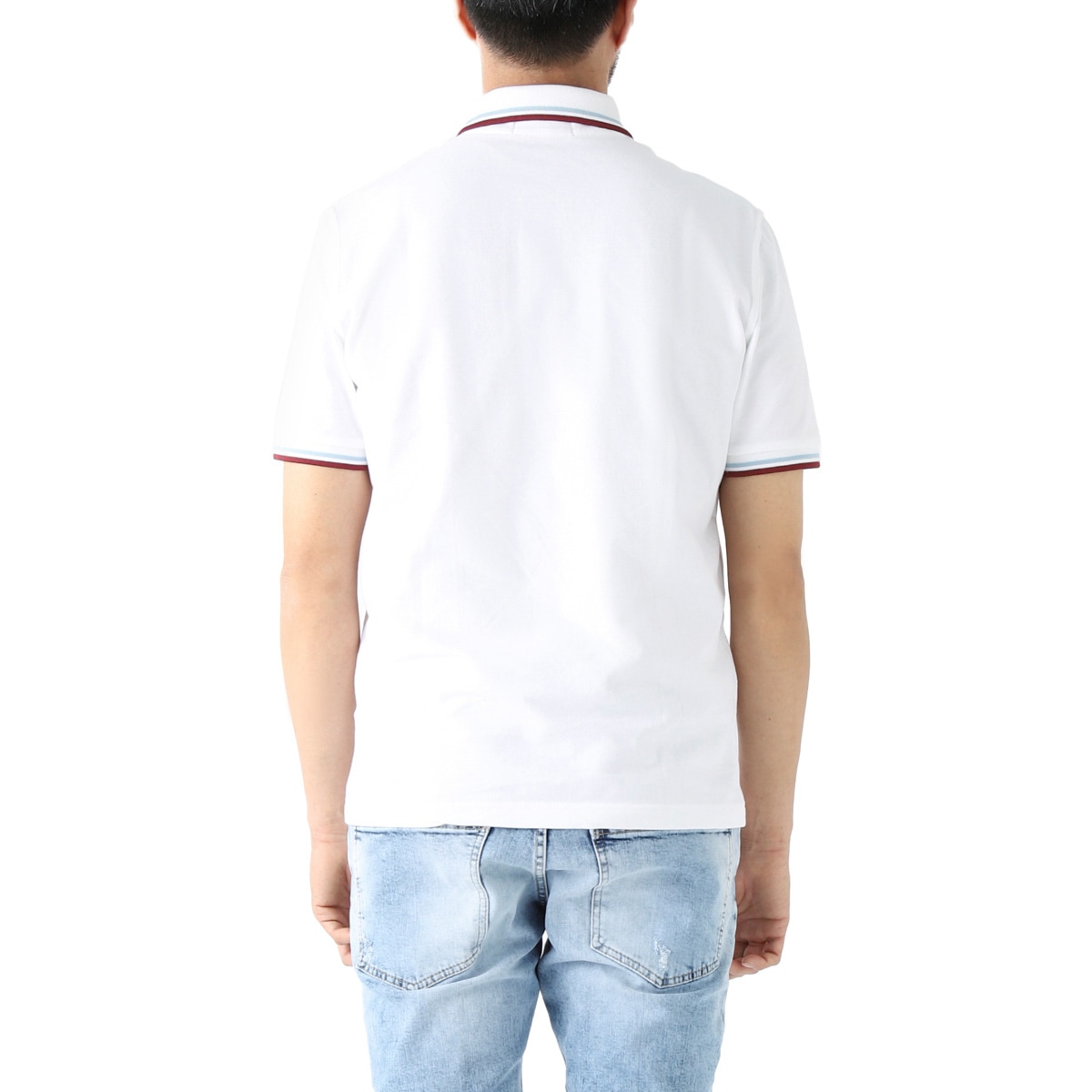 フレッドペリー ポロシャツ M12 サイズL ホワイト マルチカラー 英国製 The Fred Perry Shirt - M12(36 120：WHITE / ICE / MAROON