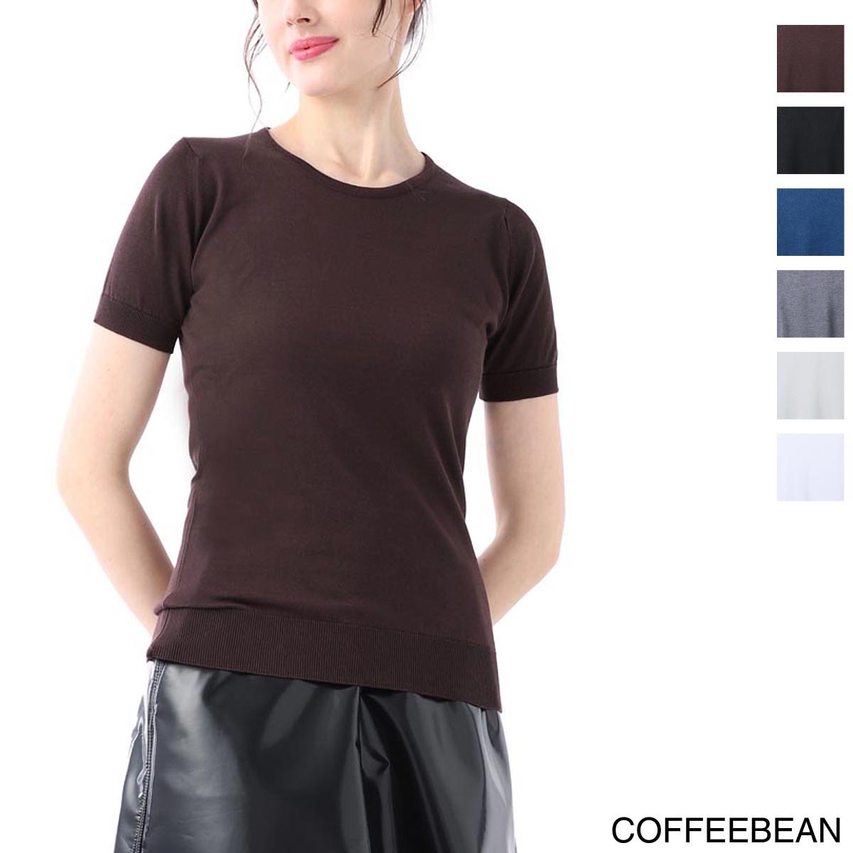 【アウトレット】JOHN SMEDLEY ジョンスメドレー クルーネック半袖ニット/DANIELLA シーアイランドコットン 30ゲージ SLIM FIT レディース