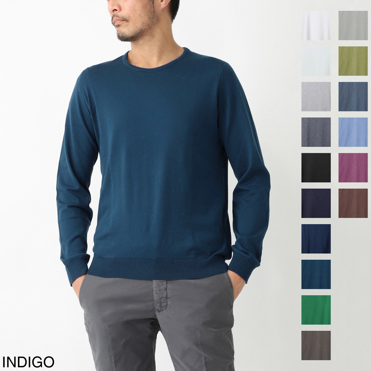 JOHN SMEDLEY ジョンスメドレー クルーネック ニット/HATFIELD ハットフィールド シーアイランドコットン 30ゲージ STANDARD FIT メンズ