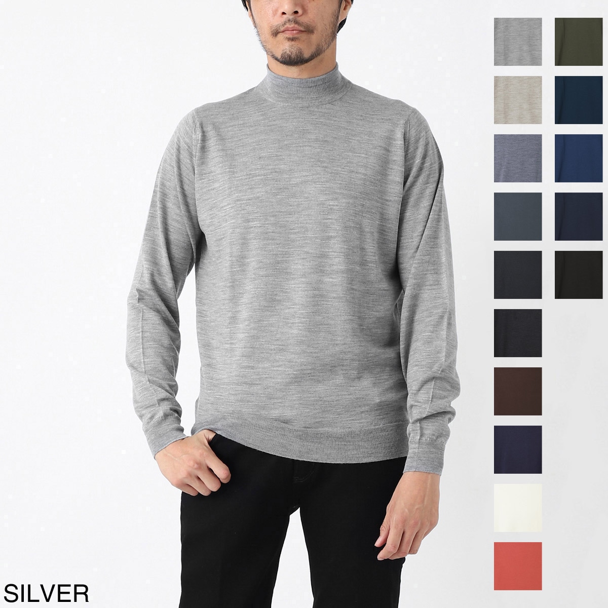 JOHN SMEDLEY ジョンスメドレー モックネック ニット/HARCOURT エクストラファインメリノウール 30ゲージ STANDARD FIT メンズ
