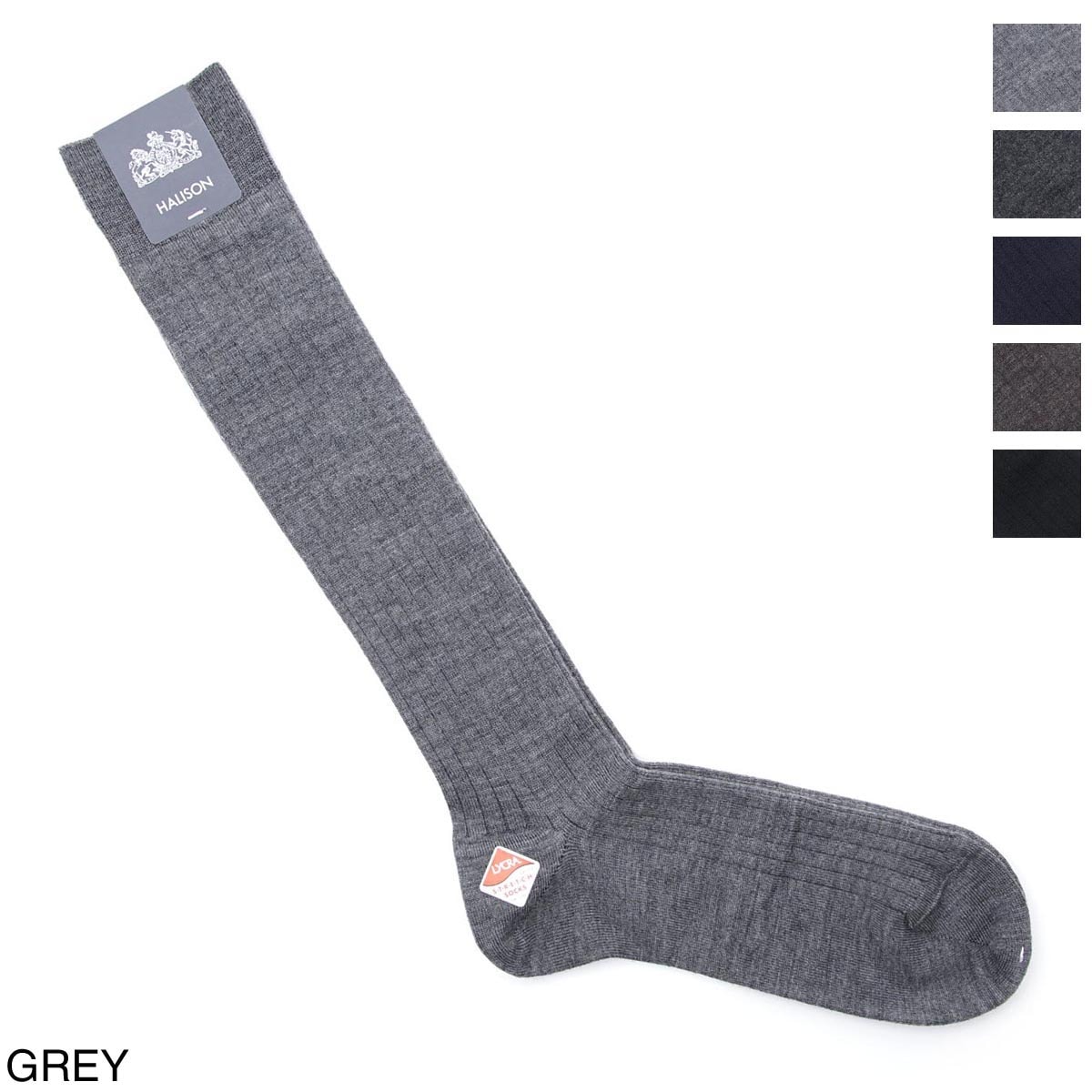 『ネコポス対応(2点まで)』HALISON ハリソン 靴下/ソックス/NZメリノ ライクラストレッチ ロングホーズ 無地(Ｍ) メンズ