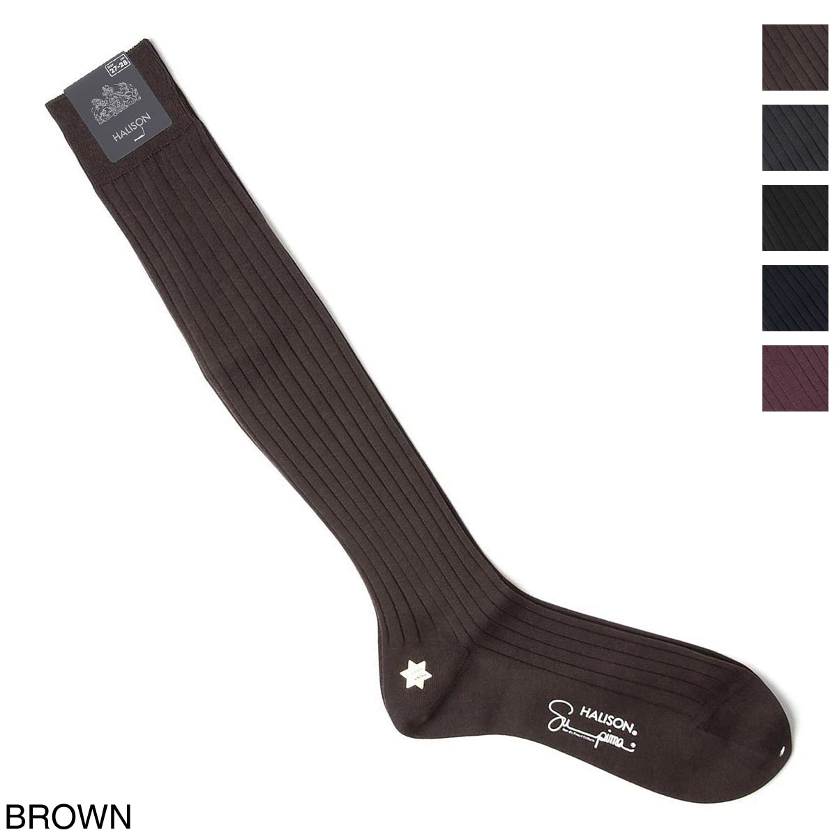 『ネコポス対応(3点まで)』HALISON ハリソン 靴下/ソックス/スーピマ リブホーズ クラシックリンキング 無地 Ｍ 相当サイズ:25～26cm メンズ