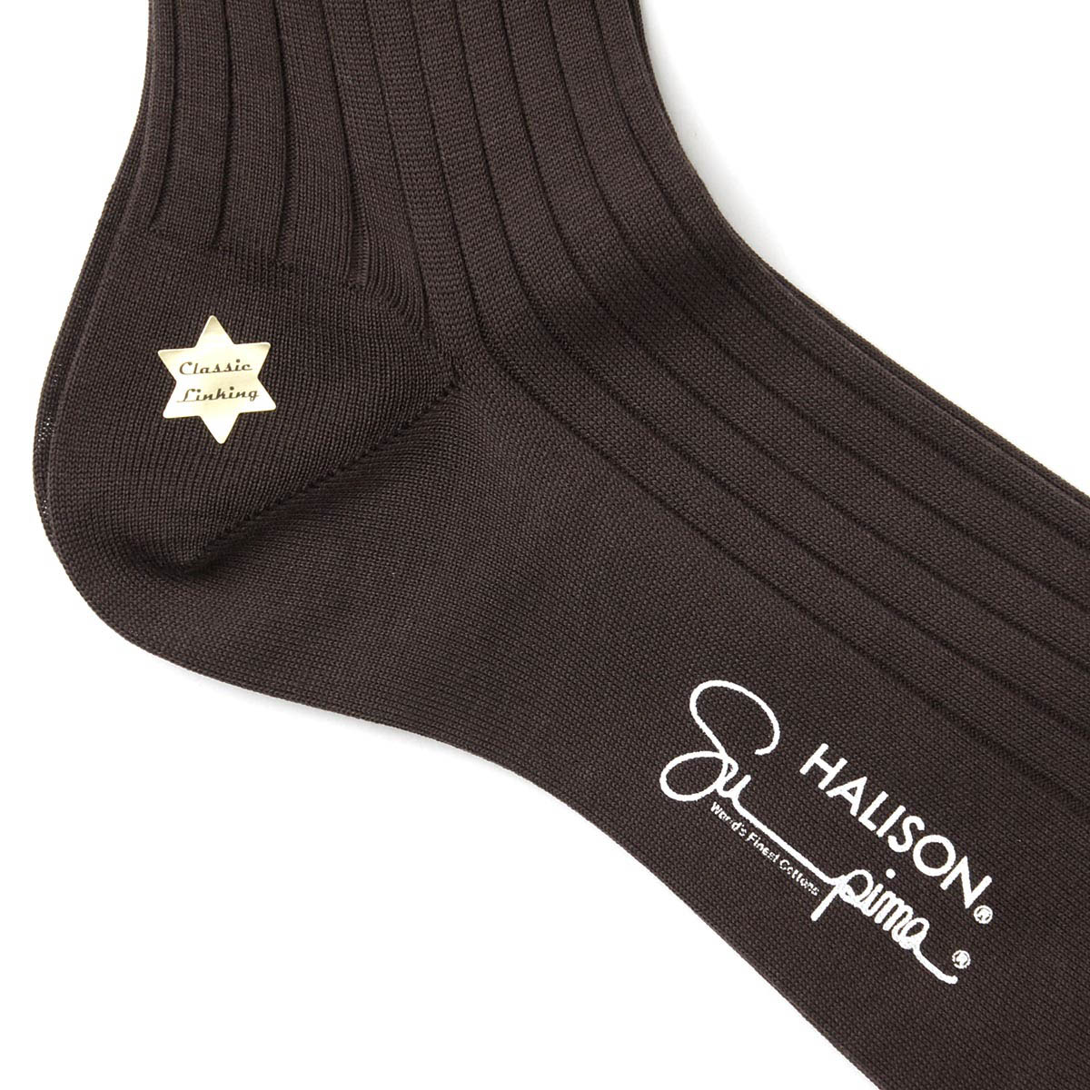 【ネコポス対応(3点まで)】HALISON ハリソン 靴下/ソックス/リブホーズ クラシックリンキング M 相当サイズ:25~26cm メンズ