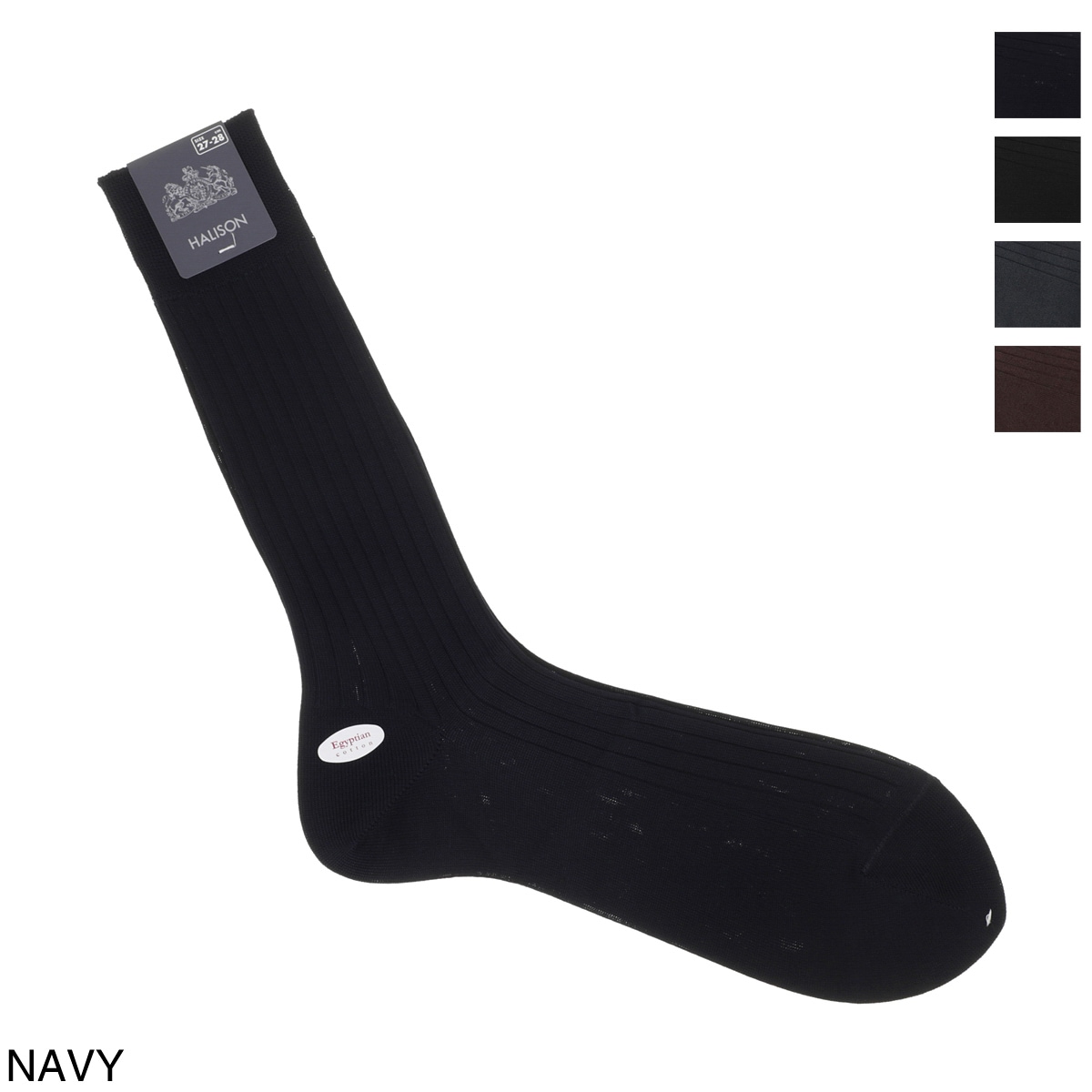 『ネコポス対応(6点まで)』HALISON ハリソン 靴下/ソックス/エジプト綿 ワイドリブ ソックス（Ｌ） 相当サイズ:27～28cm メンズ