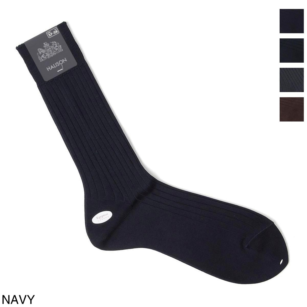 『ネコポス対応(6点まで)』HALISON ハリソン 靴下/ソックス/エジプト綿 ワイドリブ ソックス 相当サイズ:25～26cm メンズ