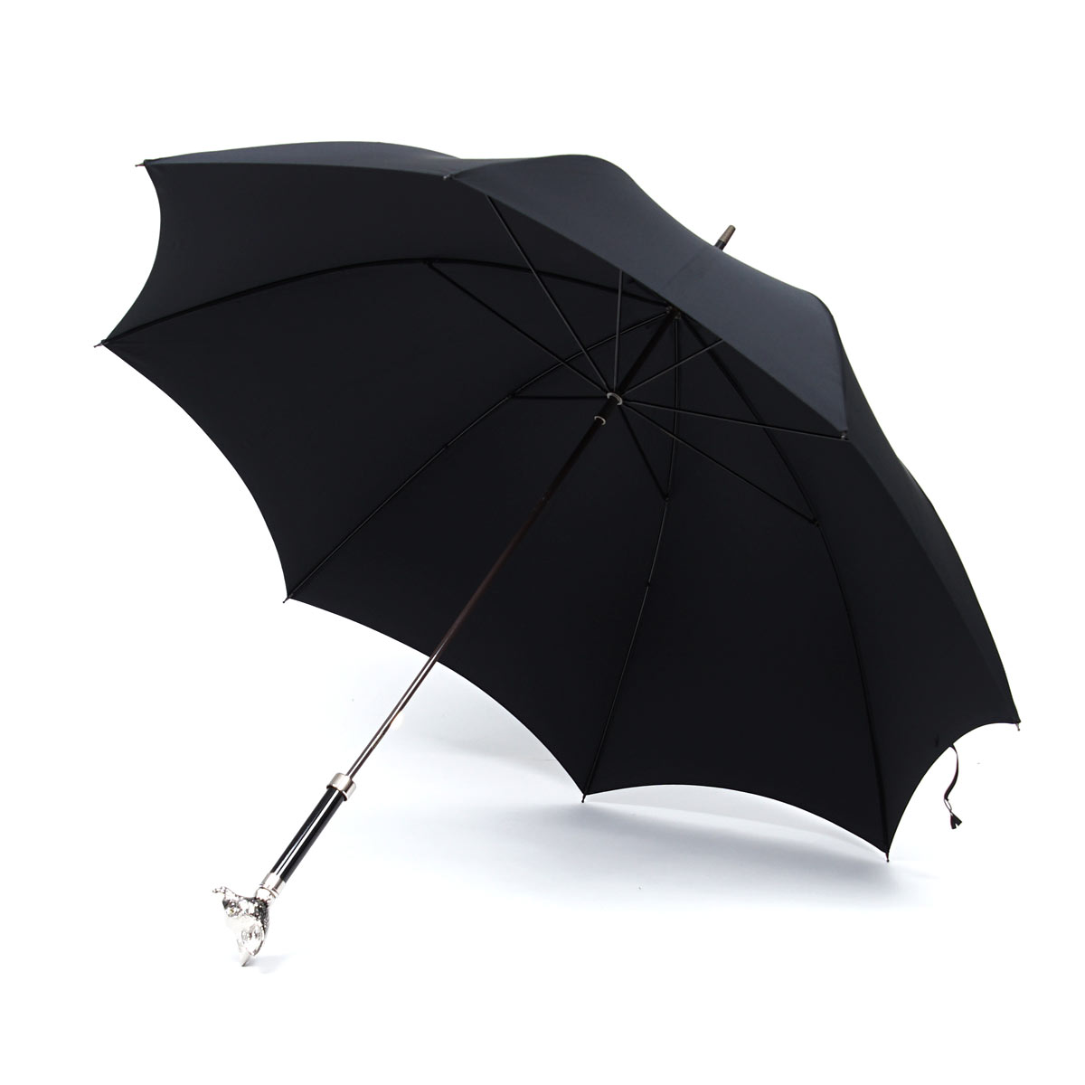 【WLCP】FOX UMBRELLAS フォックスアンブレラズ 傘/GT29 Nickel Finish Animal Head Handle Umbrella メンズ