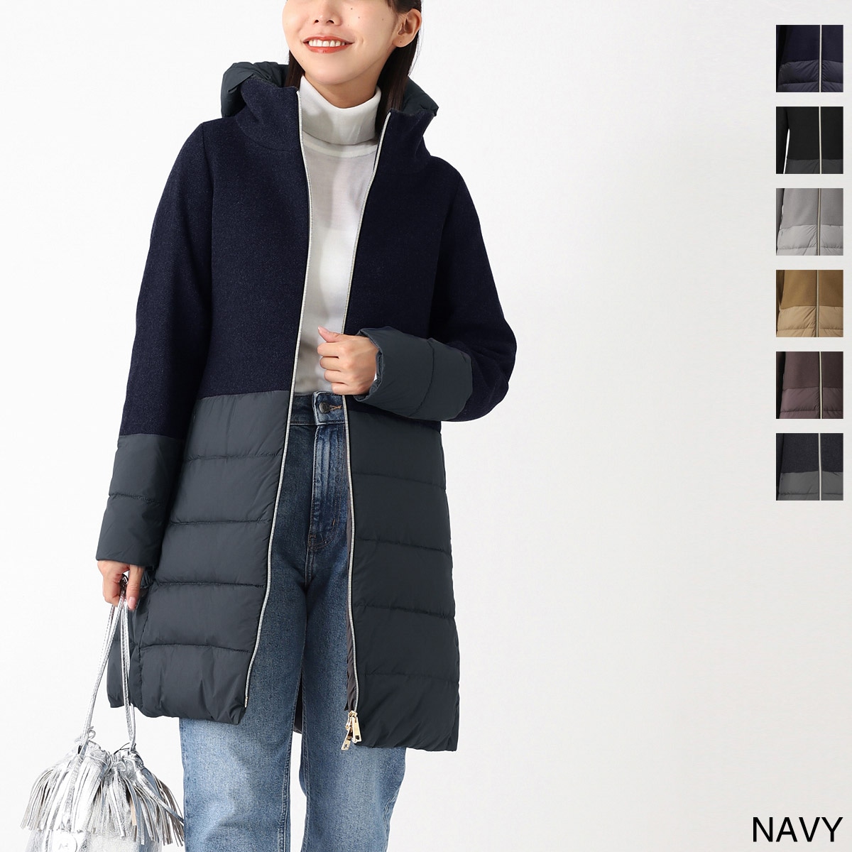 HERNO ヘルノ ダウンコート/DIAGONAL WOOL AND NUAGE PARKA【大きいサイズあり】 レディース