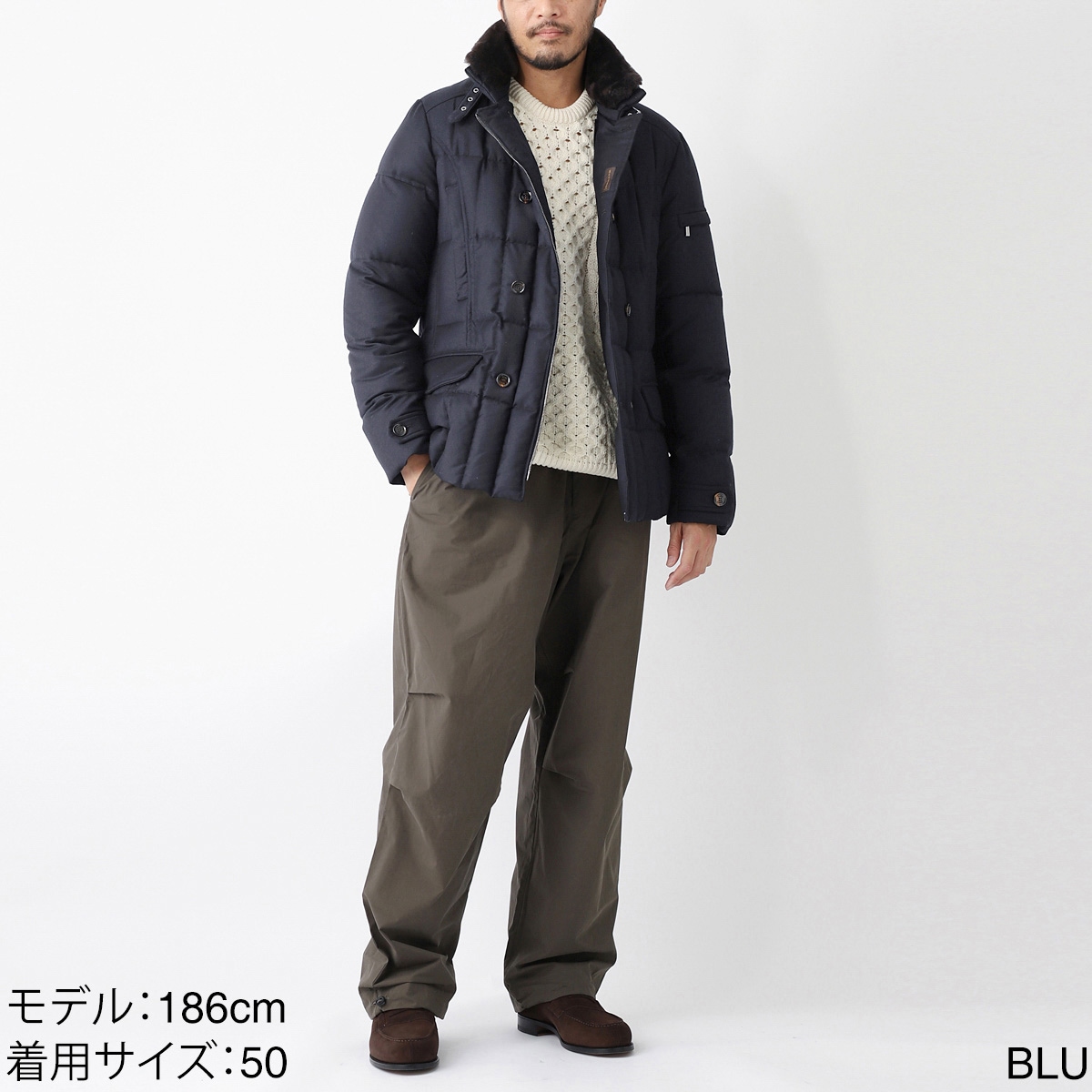 【極上美品】MooRER ムーレー ダウンコート ネイビー ムーレー メンズ ダウン MOORER ブランド ダウンコート アウター