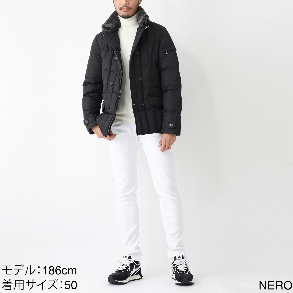 良品 moorer ムーレー siro-km ダウン ジャケット 46 ムーレー MooRER ダウンジャケット コート ブラック メンズ MOORER