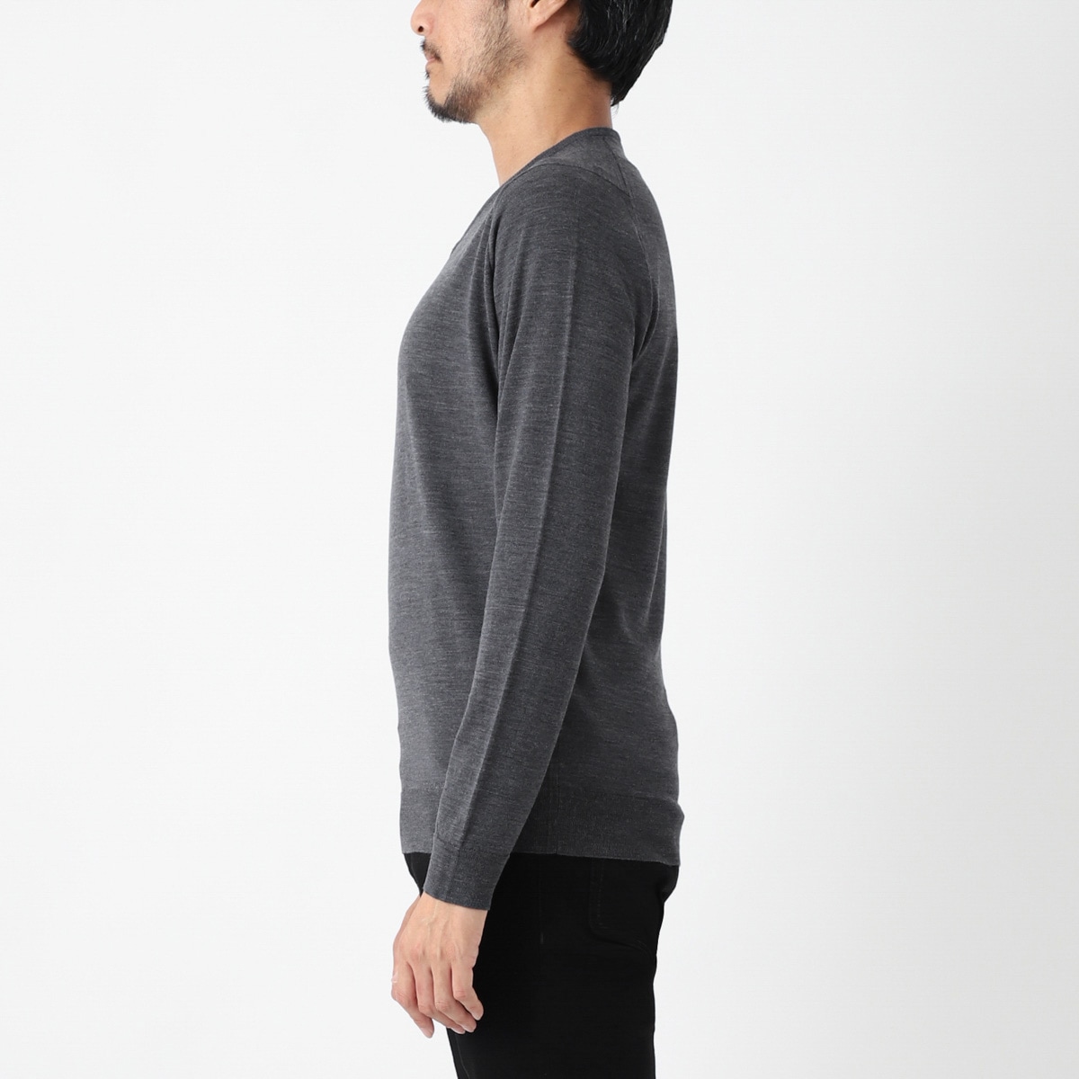 JOHN SMEDLEY ジョンスメドレー Vネック セーター CAMLIN コットン ニット シルバー グレー S 71005034 JOHN SMEDLEY ジョンスメドレー Vネック セーター CAMLIN コットン ニット シルバー グレー S 71005034