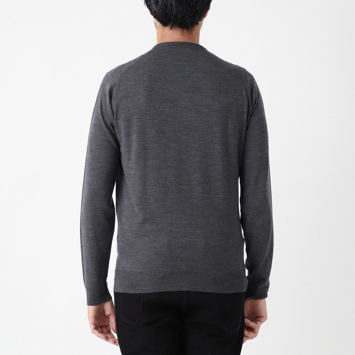 JHON SMEDLEY 24G merino wool 現行タグ ブルー M JOHN SMEDLEY（ジョンスメドレー） 24G Vネックカーディガン