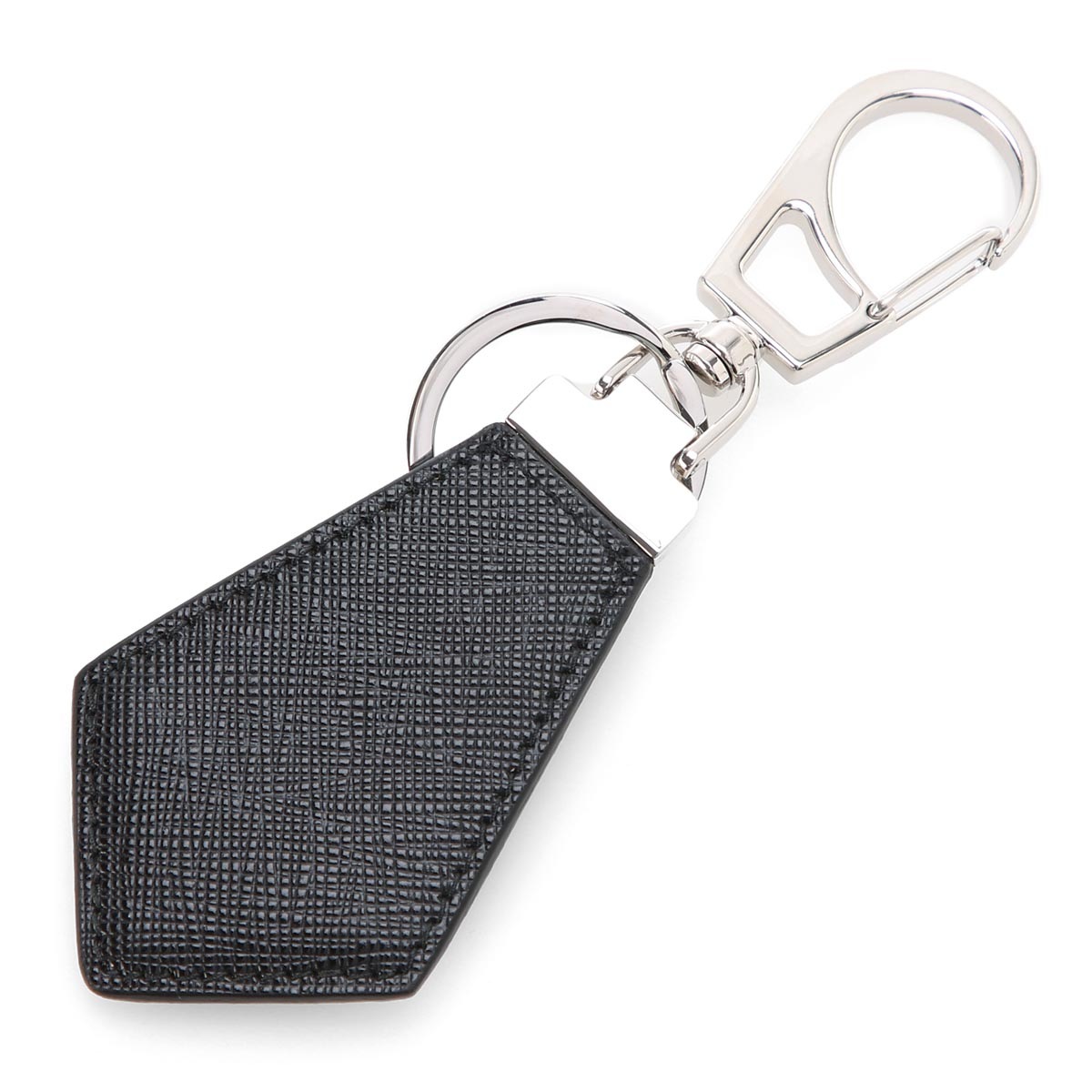 Prada Key Ring Wood Intrecciato Leather Blue Light Blue W2.3