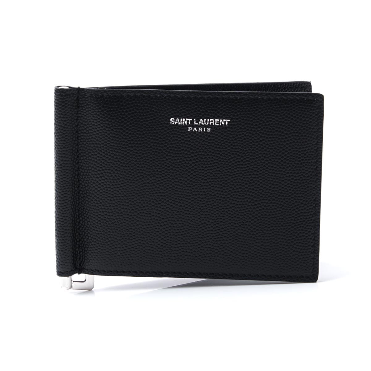 希少カラー サンローラン SaintLaurentマネークリップ ボルドー 美品】サンローラン マネークリップ ブラック YSL レザー メンズ