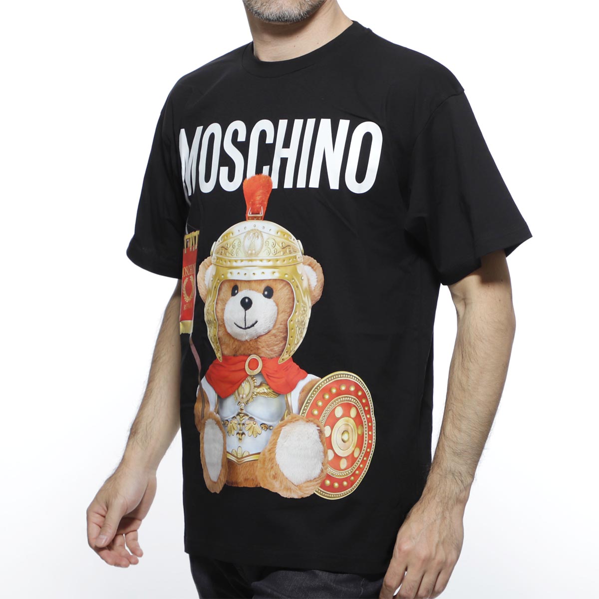 アウトレット】【ラスト1点】MOSCHINO モスキーノ クルーネック T 標準保証 2017ss MOSCHINO teddy モスキーノ テディTシャツ Tシャツ/カットソー(半袖/袖なし)