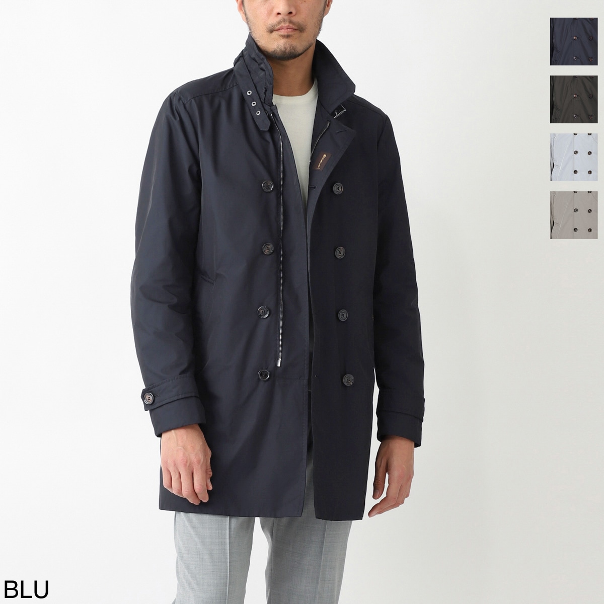 美品ムーレー morandi 46 ネイビー アウトレット】【ラスト1点】MOORER ムーレー ナイロンコート/SC