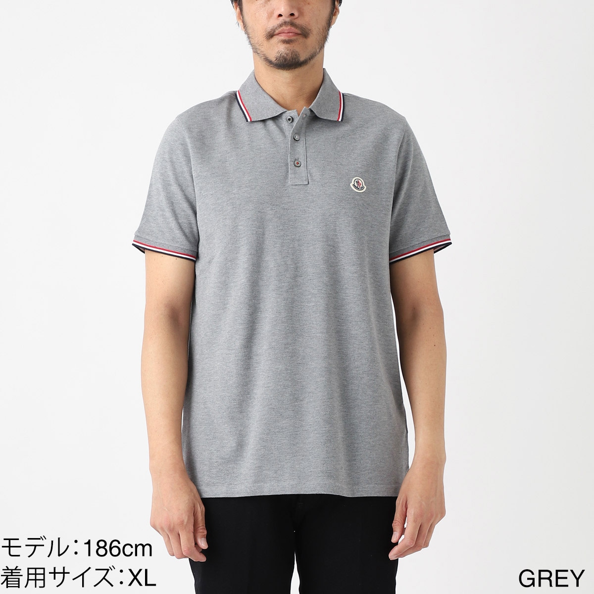 美品 MONCLER モンクレール 半袖ポロシャツ L グレー MONCLER モンクレール 半袖ポロシャツ グレー メンズ 8a00003