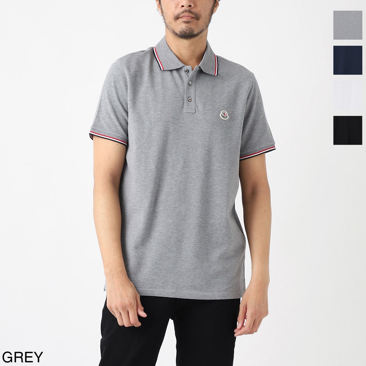 MONCLER モンクレール ポロシャツ ストレッチ グレー M MONCLER モンクレール ポロシャツ メンズ 8a00006-84556-986