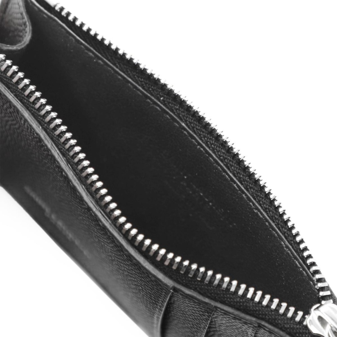 SAINT LAURENT サンローラン カードケース/FRAGMENTS ZIPPED CARD CASE IN GRAIN DE POUDRE EMBOSSED LEATHER メンズ