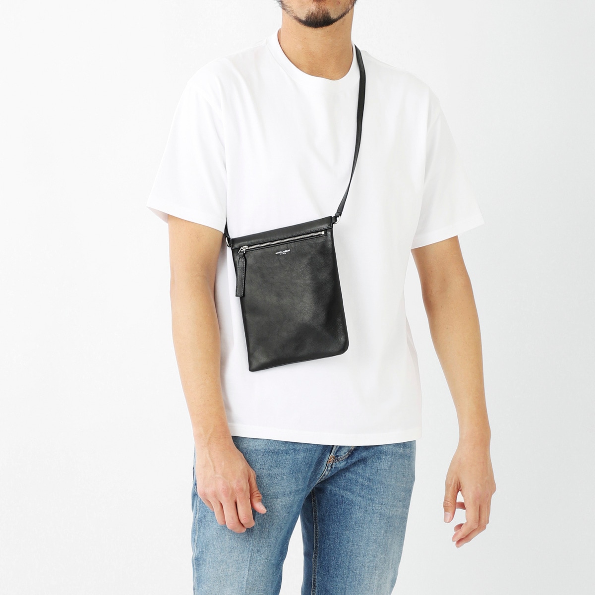 【アウトレット】SAINT LAURENT サンローラン クロスボディバッグ/YSL BV FLAT SID CRSB REVLON メンズ