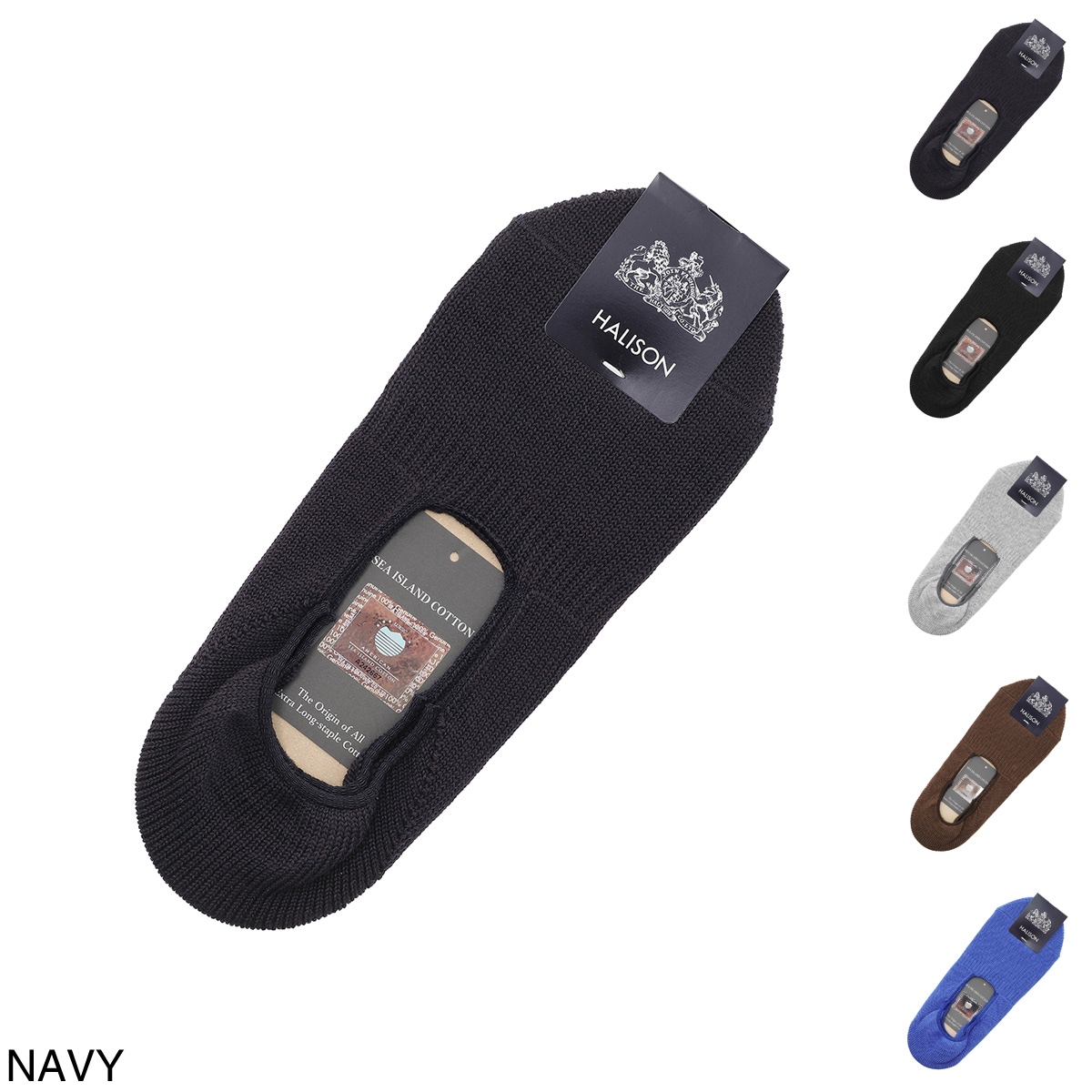 『ネコポス対応(4点まで)』HALISON ハリソン 靴下/ソックス/アメリカン シーアイランドコットン ボートソックス 相当サイズ:25～27cm メンズ