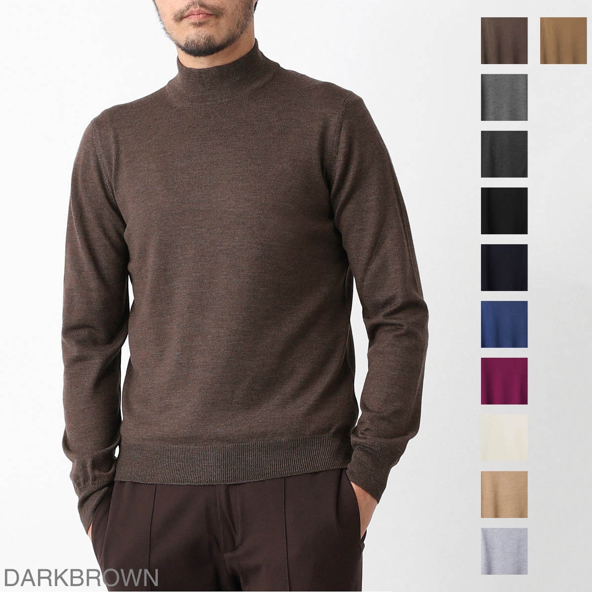 gran sasso モックネックニット ブラウン 44 セーター グランサッソ Gran Sasso グランサッソ モックネック ニット/LUPPETTO M/L