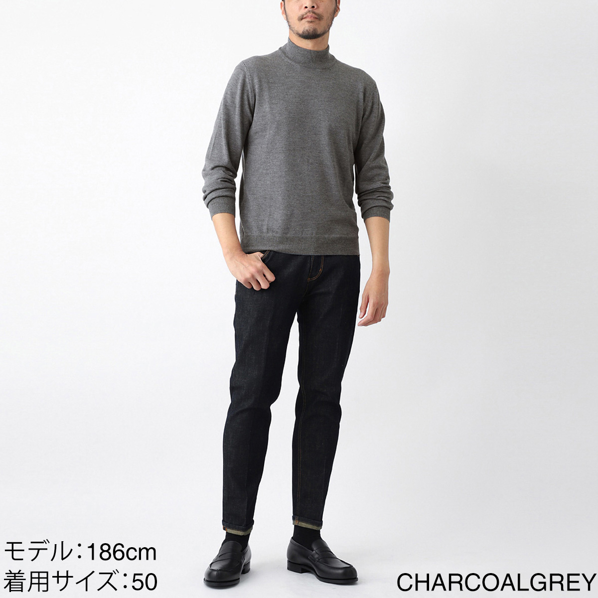 GRAN SASSO ダークグリーン モックネックセーター Gran Sasso GRAN SASSO グランサッソ ニット 55108 22792 メンズ