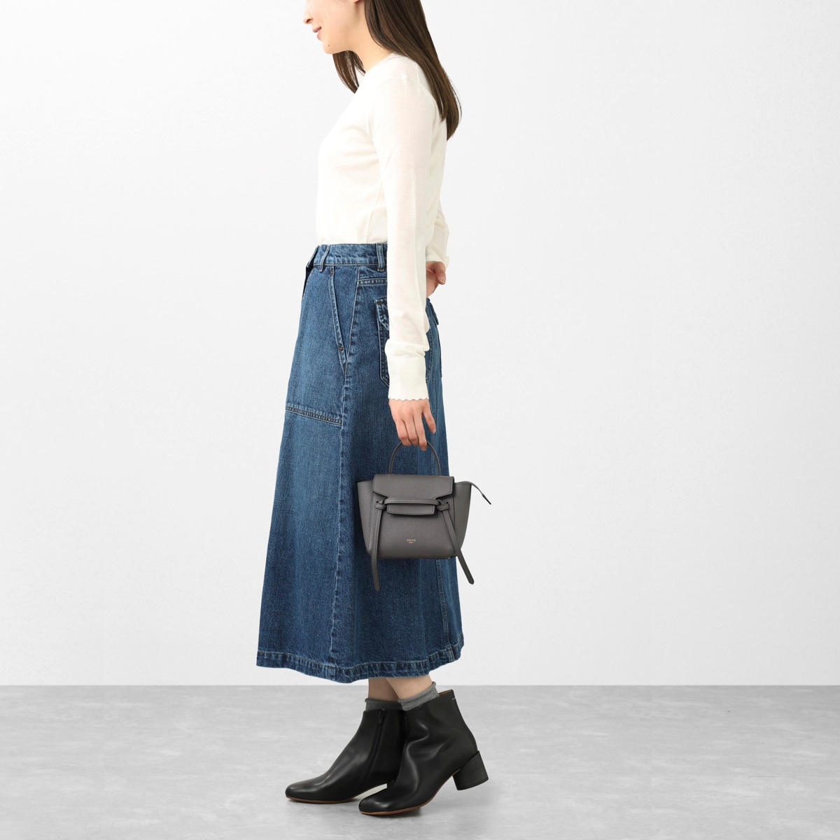 CELINE belt bag pico ハンドバッグ 2WAY グリーン ☆ Celine 思琳Blue Green Calfskin Nano Belt 2Way Bag 藍綠色