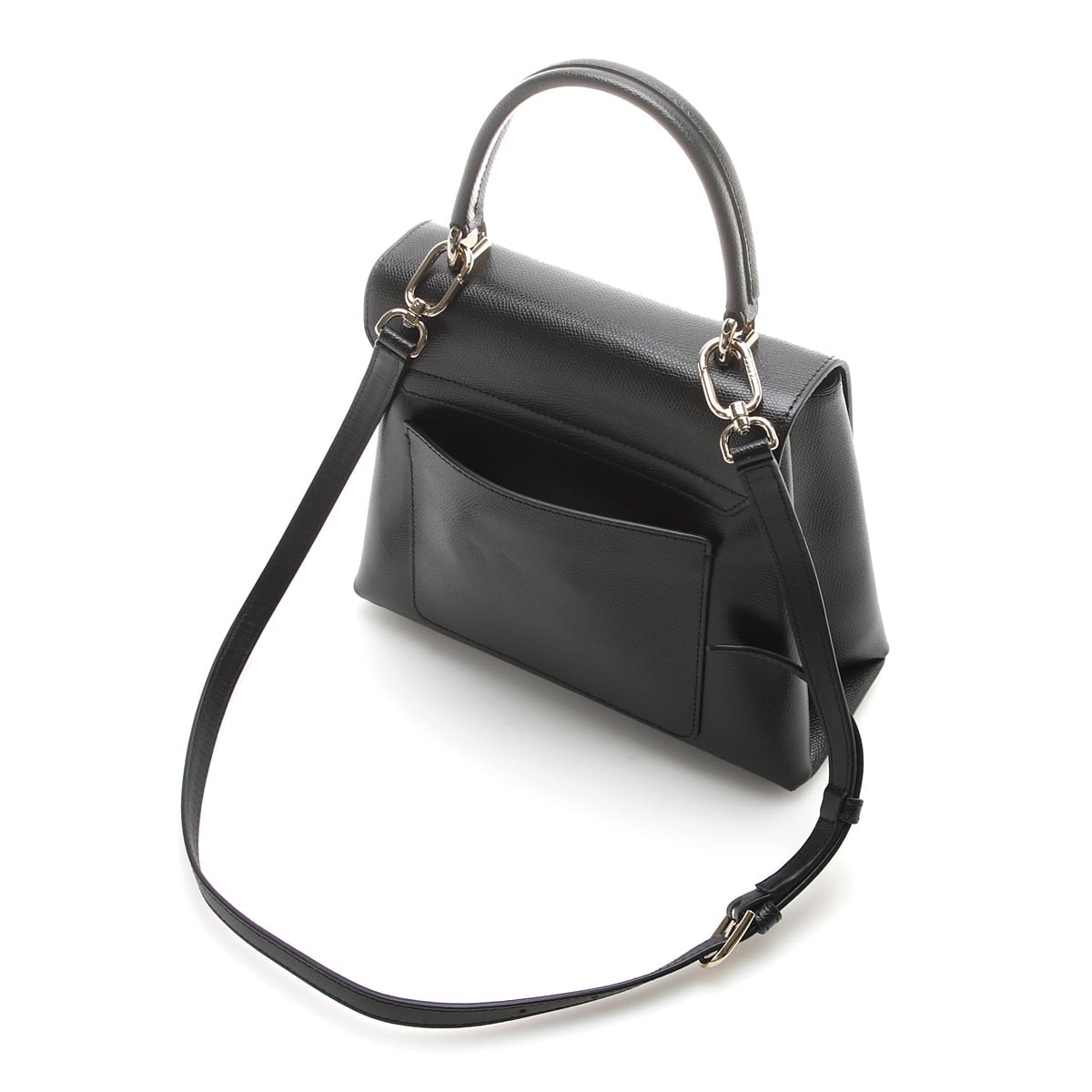 美品】フルラ ハンドバッグ BAKPACO トップハンドル ブラック 2way 