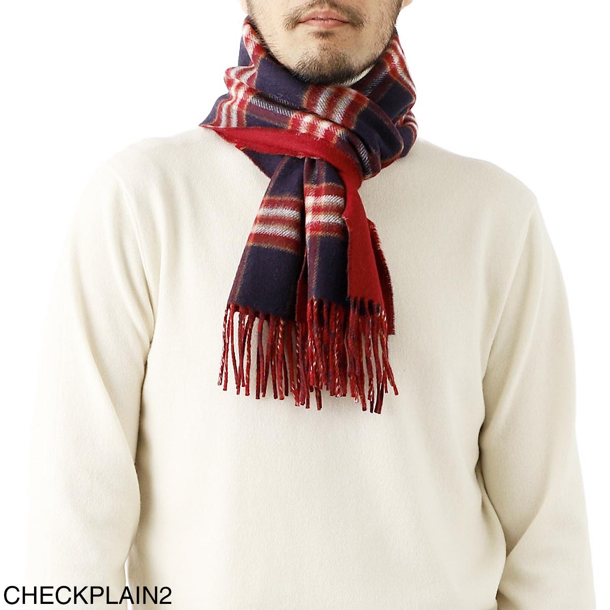 【アウトレット】JOHNSTONS OF ELGIN ジョンストンズ カシミヤ リバーシブルマフラー