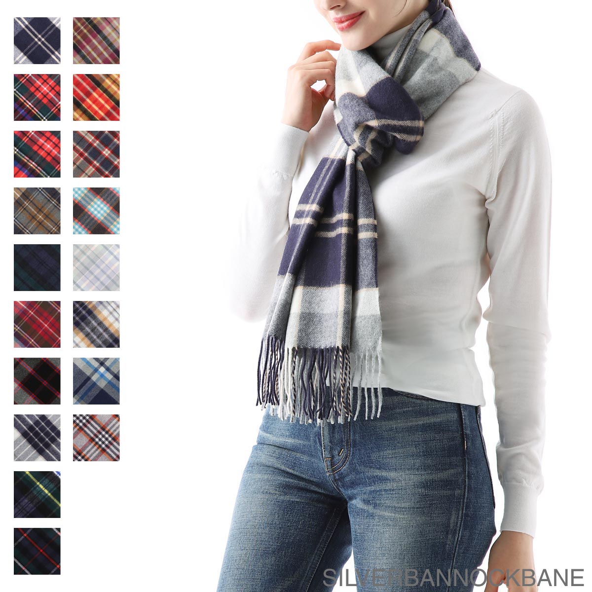 【アウトレット】JOHNSTONS OF ELGIN ジョンストンズ カシミヤ中判ストール/カシミヤマフラー レディース