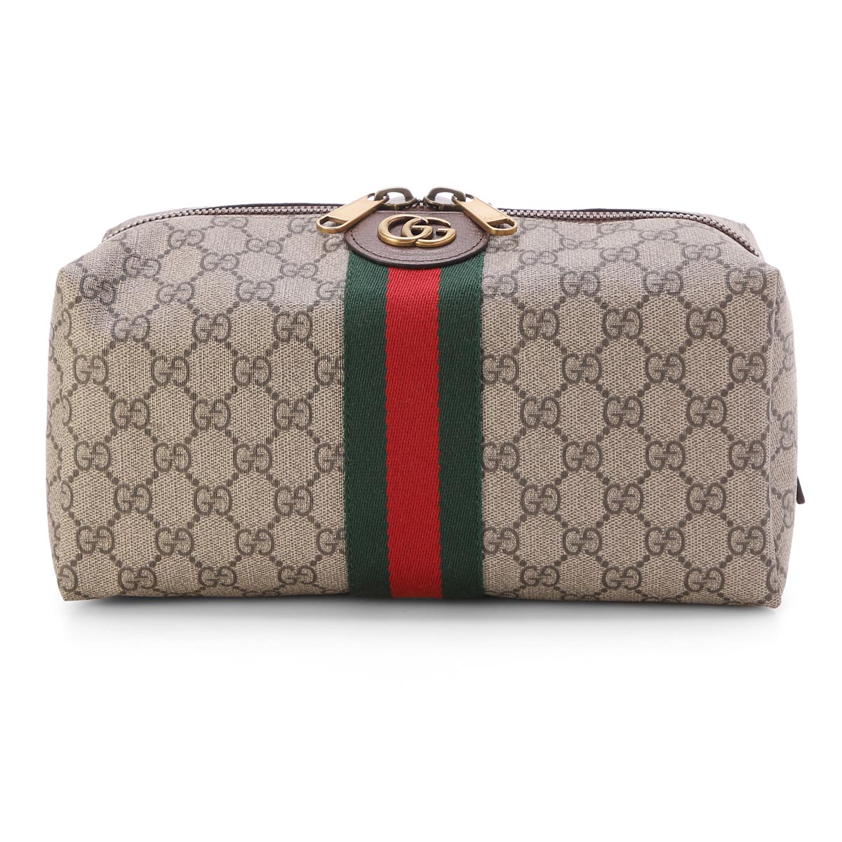 【美品】GUCCI オフディア GG コスメティックケース オフィディア〕ミディアム コスメティックケース ・グレー