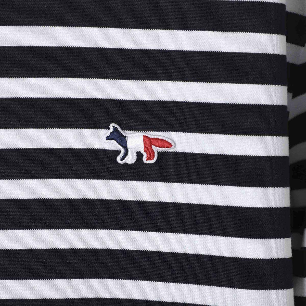 MAISON KITSUNE メゾンキツネ クルーネック 長袖Tシャツ/TRICOLOR FOX PATCH CLASSIC MARIN TEE-SHIRT