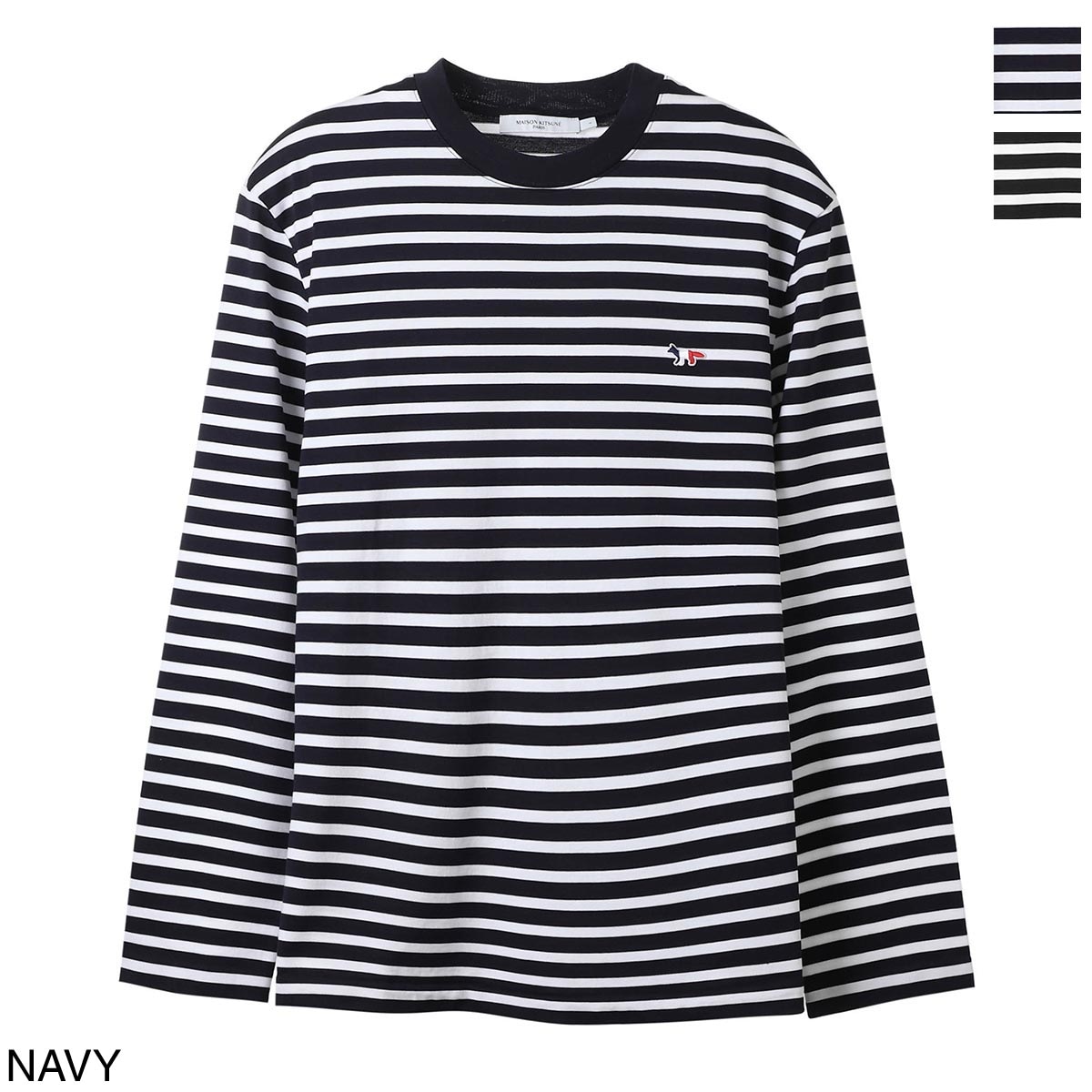 MAISON KITSUNE メゾンキツネ クルーネック 長袖Tシャツ/TRICOLOR FOX