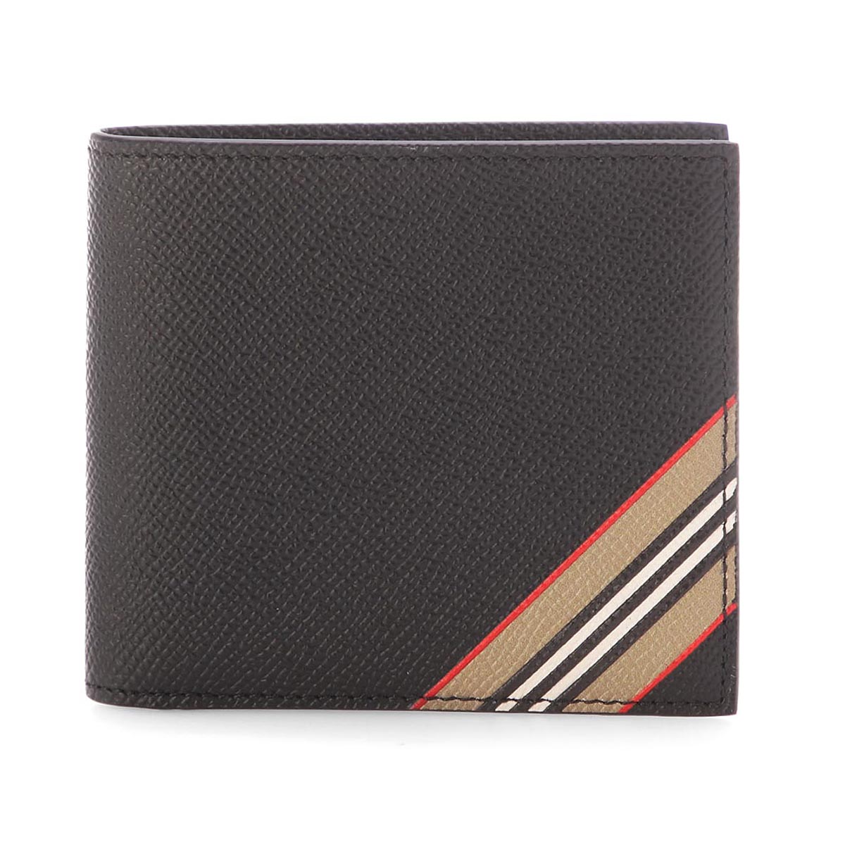 BURBERRY バーバリー 2つ折り財布 小銭入れ付き/ICON STRIPE LEATHER INTERNATIONAL BIFOLD COIN WALLET メンズ