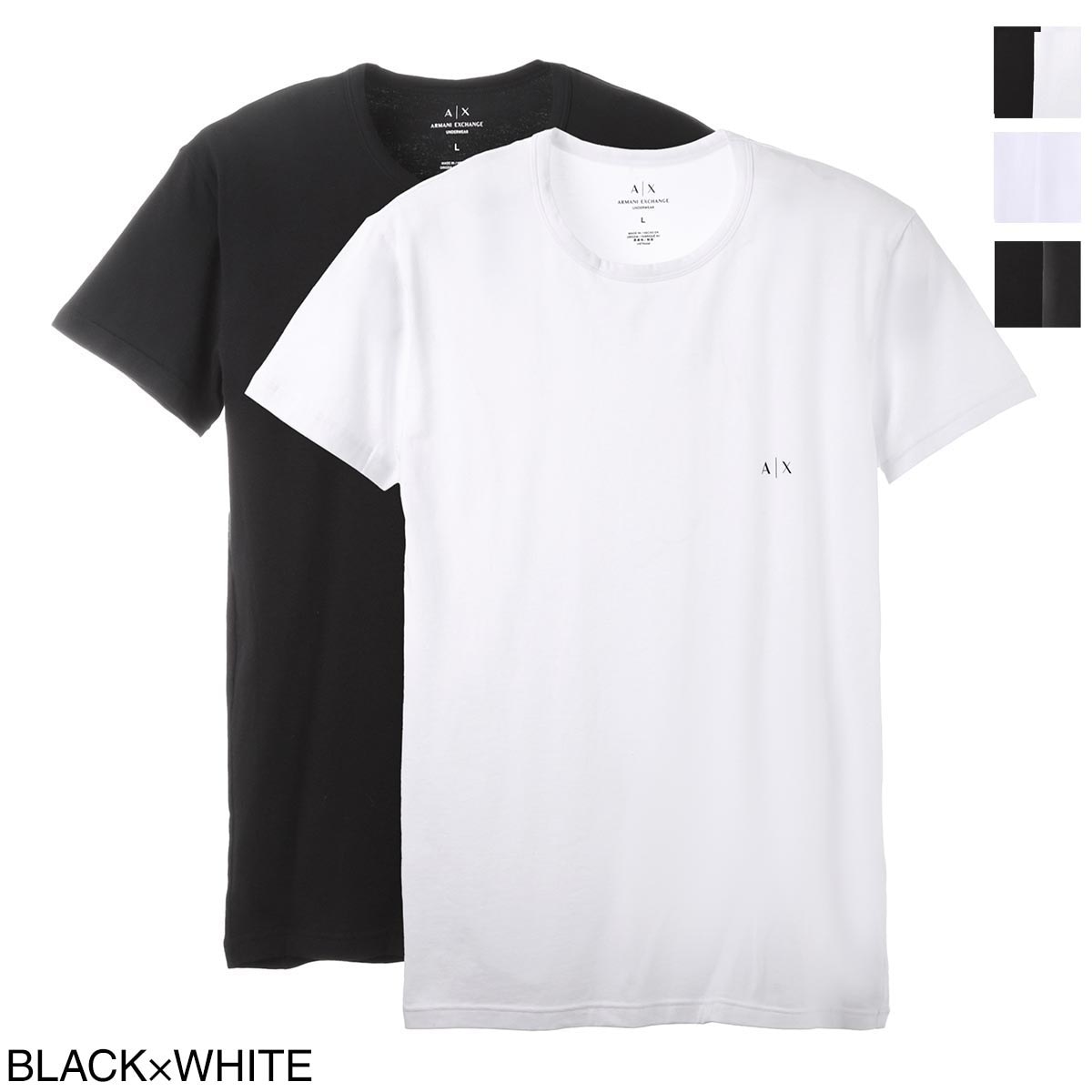 ARMANI EXCHANGE アルマーニエクスチェンジ クルーネック アンダーTシャツ 2枚セット【返品交換不可】 メンズ