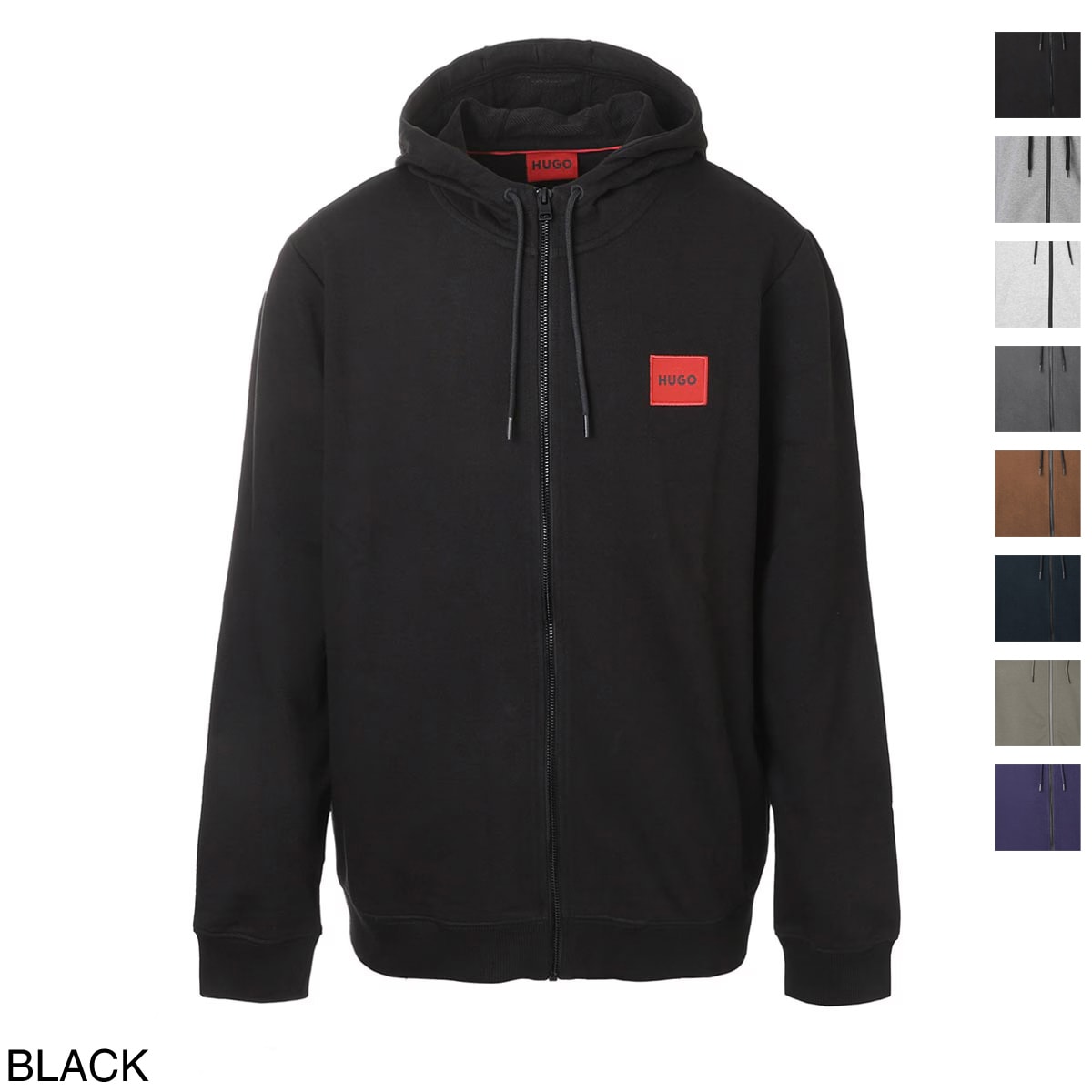 HUGO HUGOBOSS ヒューゴヒューゴボス パーカ/DAPLE ZIP-THROUGH SWEATSHIRT IN TERRY COTTON WITH LOGO PATCH メンズ