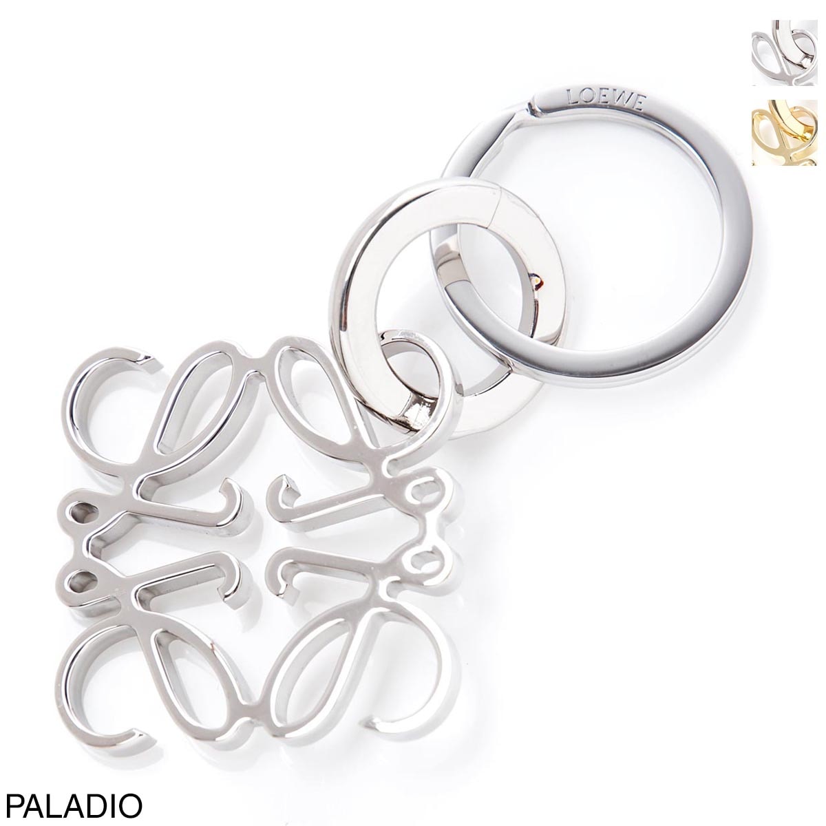 LOEWE ロエベ キーリング/バッグチャームシルバーゴールド/ANAGRAM レディース