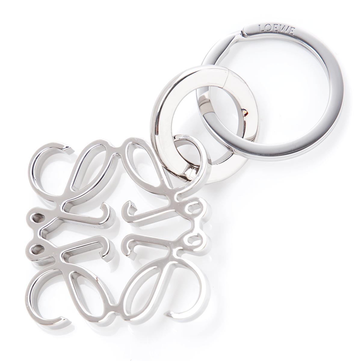 LOEWE ロエベ キーリング/バッグチャームシルバーゴールド/ANAGRAM