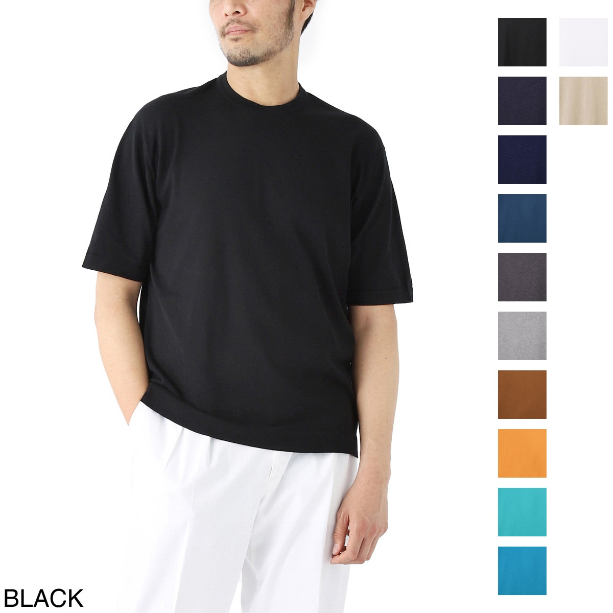 JOHN SMEDLEY ジョンスメドレー クルーネック 半袖ニット/LORCA ロルカ