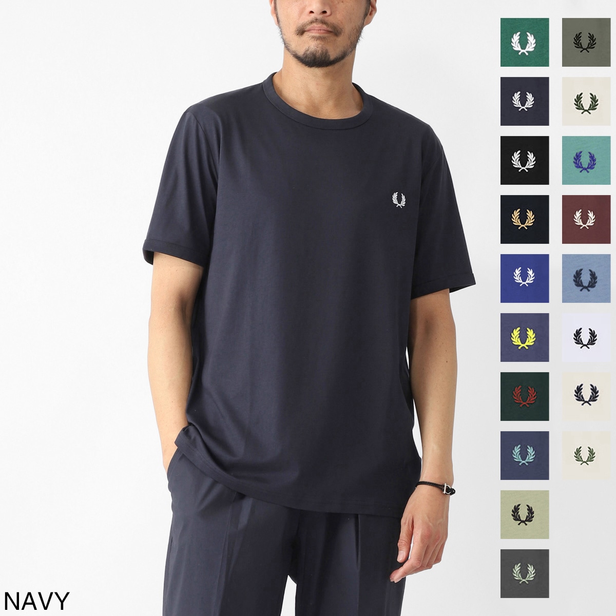 『ネコポス対応(1点まで)』FRED PERRY フレッドペリー クルーネック Tシャツ/M3519 メンズ