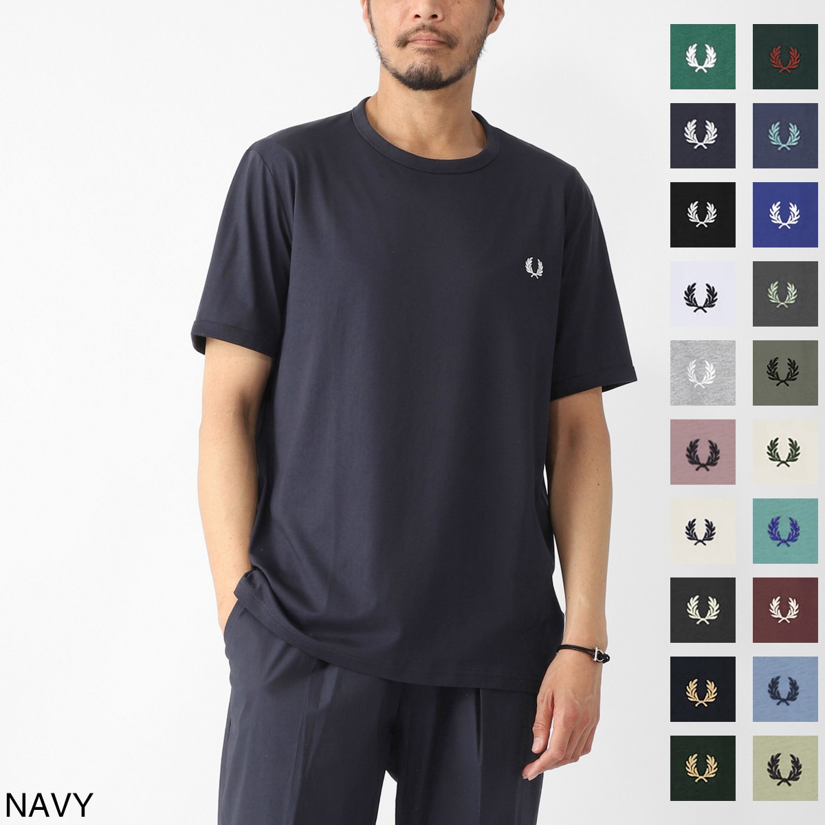 FRED PERRY フレッドペリー クルーネック Tシャツ/M3519 メンズ