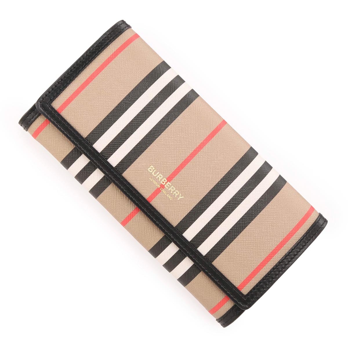 【美品】Burberry ストライプ　長財布 BURBERRY バーバリー 財布 長財布 チェック ジップウォレット