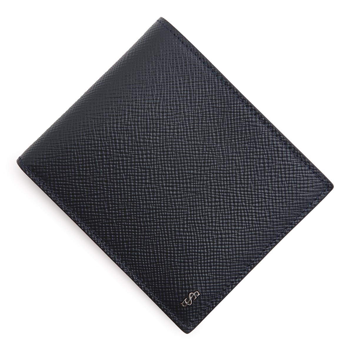 SERAPIAN セラピアン　青/黒　二つ折り財布　コインケース有 Mini zip wallet in mosaico navy blue