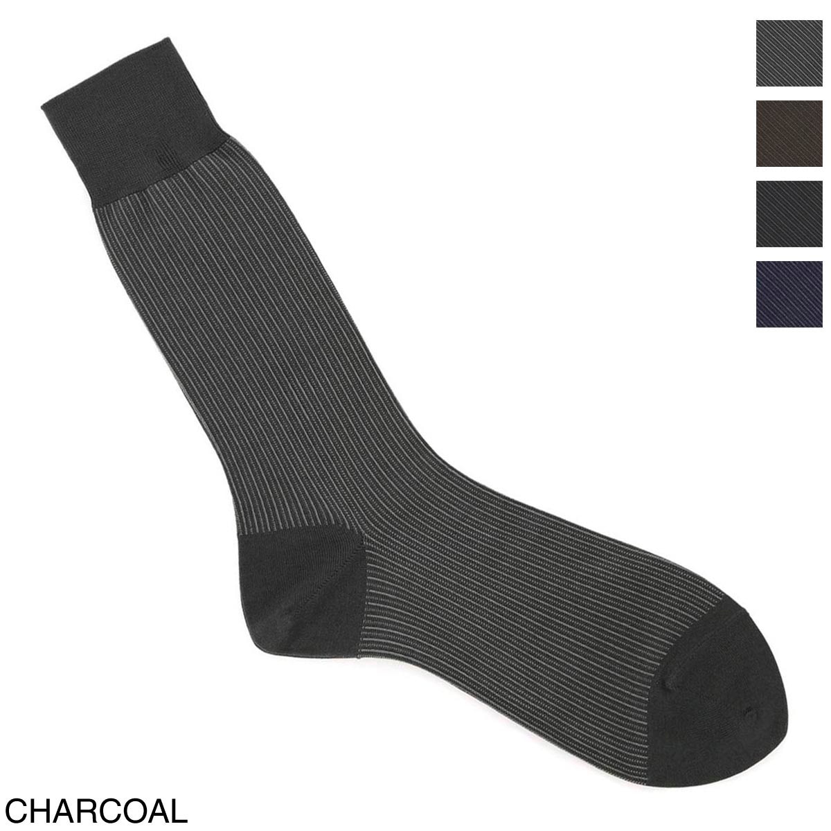 『ネコポス対応(3点まで)』HALISON ハリソン 靴下/ソックス/シルケット綿 ストライプ 相当サイズ:25～27cm メンズ