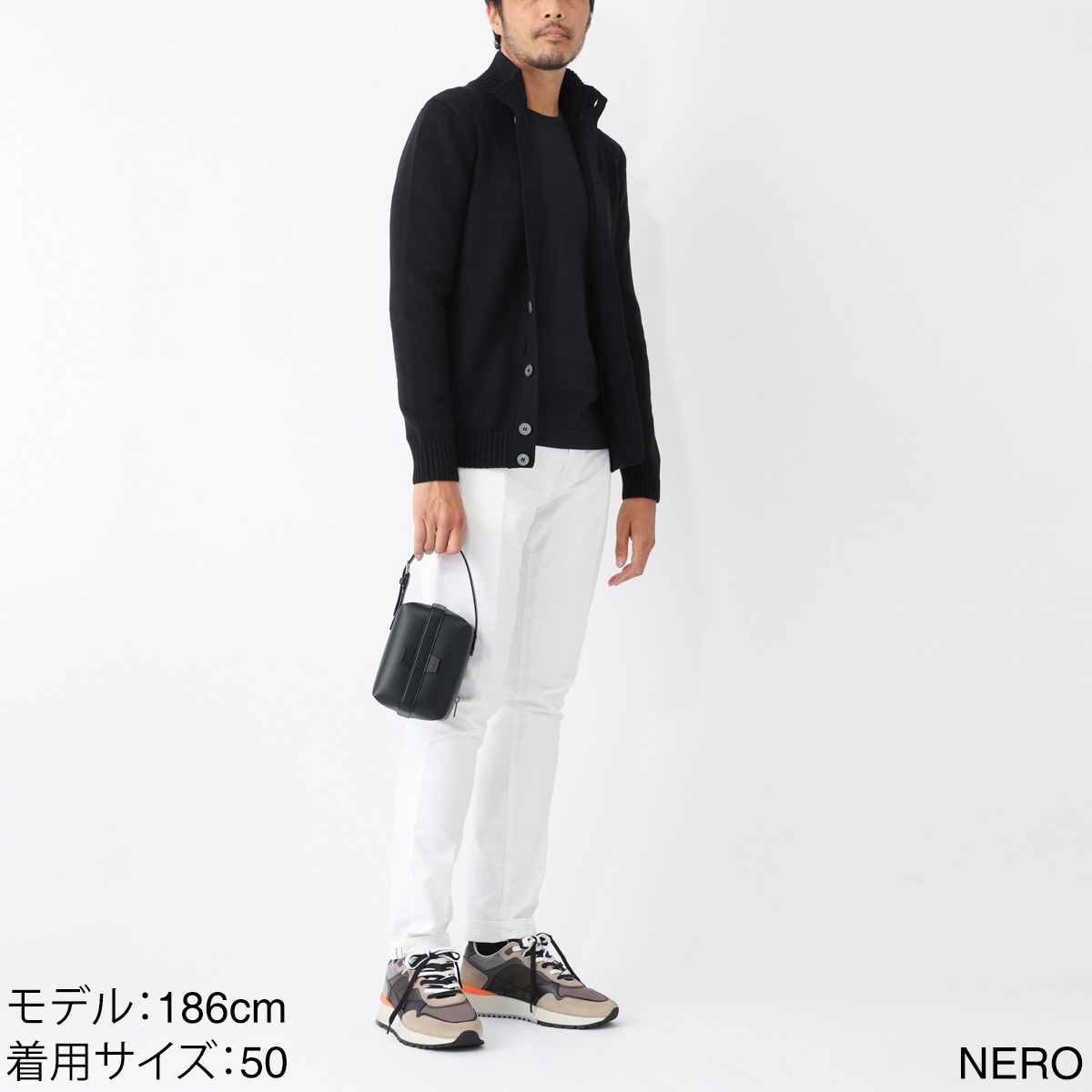 Gran Sasso グランサッソ 立ち襟ニットカーディガン【大きいサイズあり】 メンズ