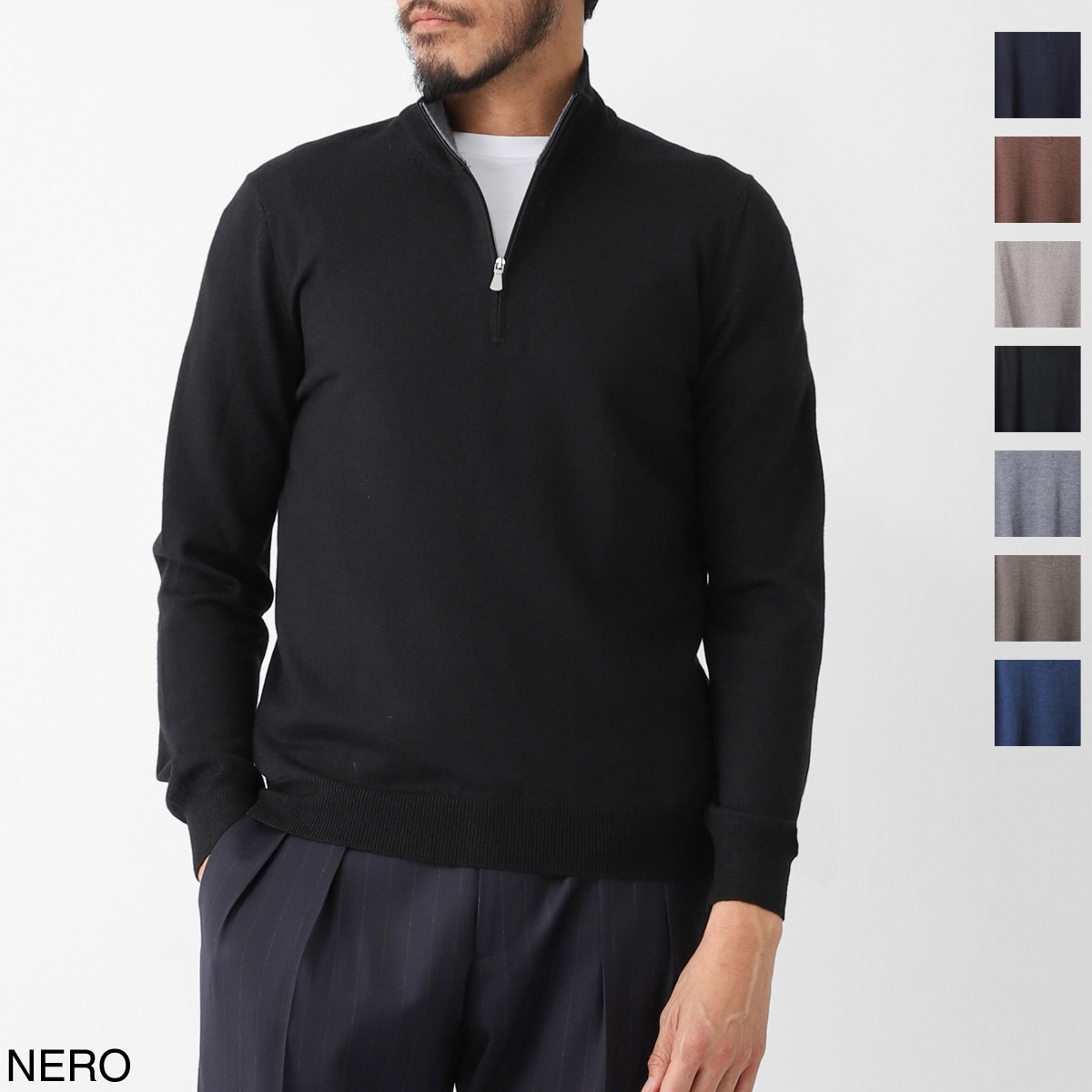 Gran Sasso グランサッソ ハーフジップニット【大きいサイズあり】 メンズ