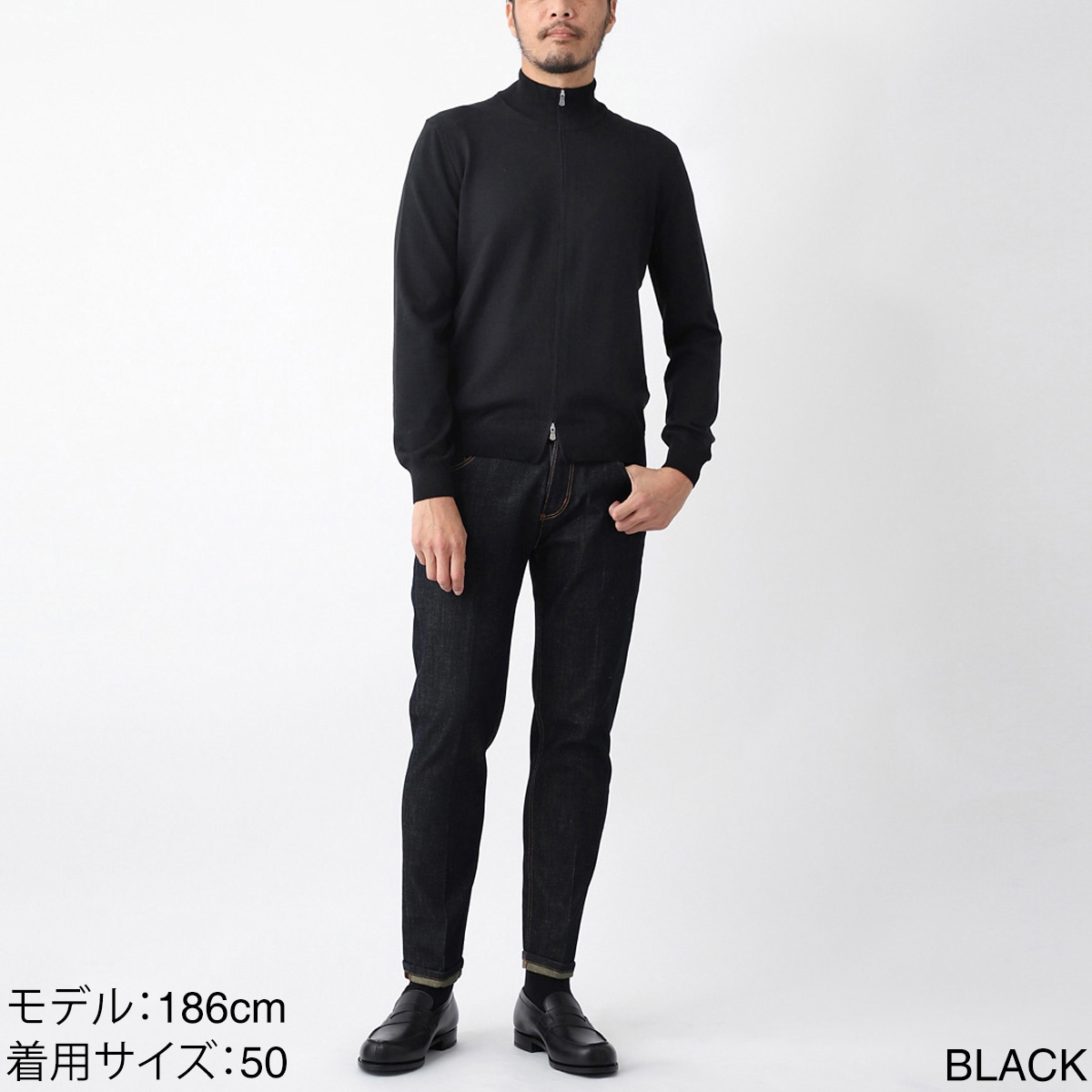 Gran Sasso グランサッソ ジップアップニットカーディガン/ドライバーズニット/GIUBBINO M/L ZIP【大きいサイズあり】 メンズ